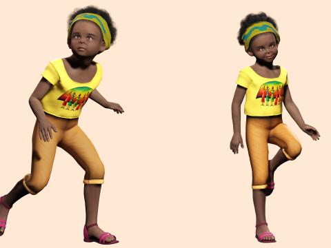 Kimani-Realistic African girl 3D 모델