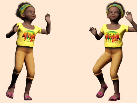 Kimani-Realistic African girl 3D 모델