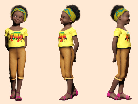 Kimani-Realistic African girl 3D 모델