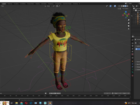 Kimani-Realistic African girl 3D 모델