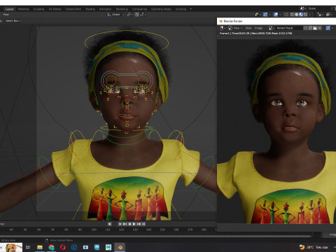 Kimani-Realistic African girl 3D 모델