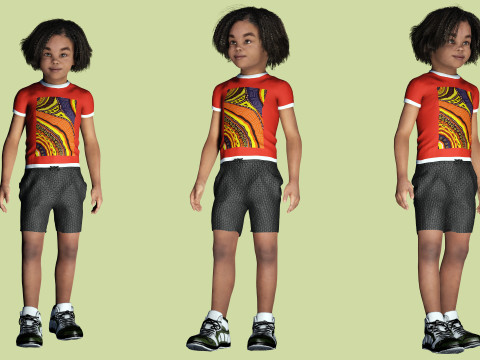 Ada-Realistic African child 3D मॉडल