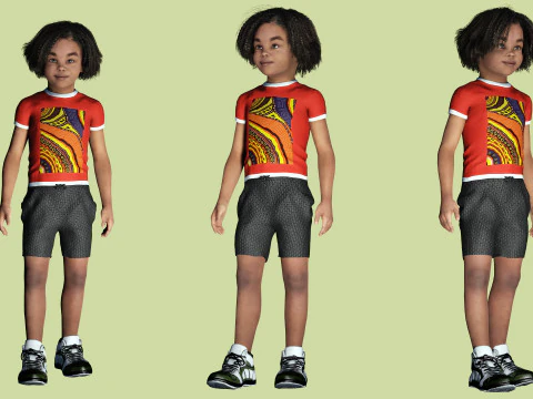 Ada-Realistic African child 3D Model