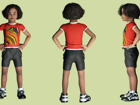 Ada-Realistic African child 3D Model