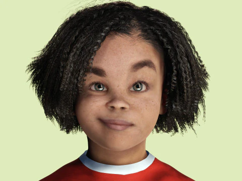 Ada-Realistic African child 3D Model