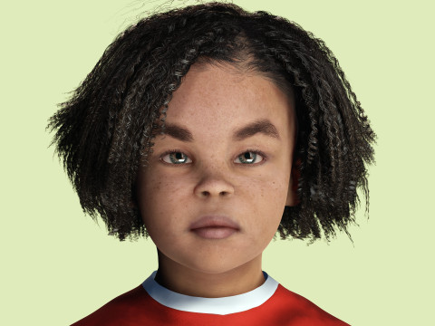 Ada-Realistic African child 3D मॉडल