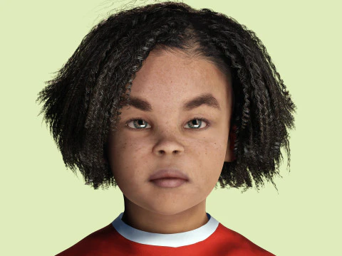 Ada-Realistic African child 3D Model