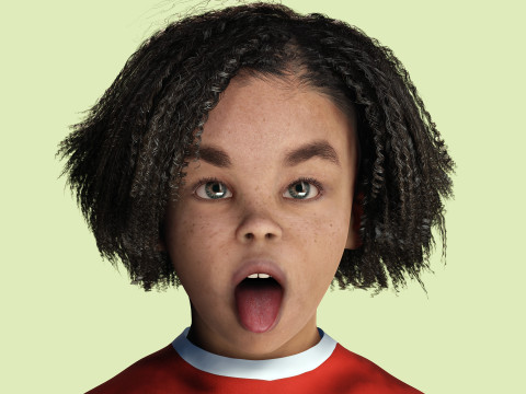 Ada-Realistic African child 3D मॉडल