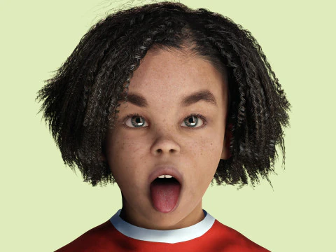 Ada-Realistic African child 3D Model