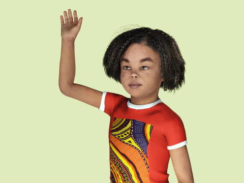 Ada-Realistic African child 3D Model