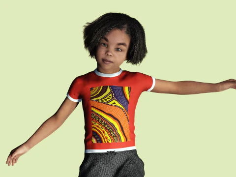 Ada-Realistic African child 3D Model