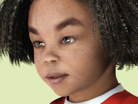 Ada-Realistic African child 3D मॉडल