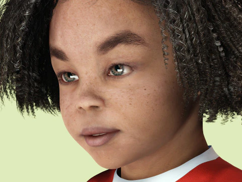 Ada-Realistic African child 3D Model