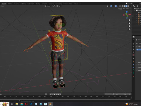 Ada-Realistic African child 3D मॉडल