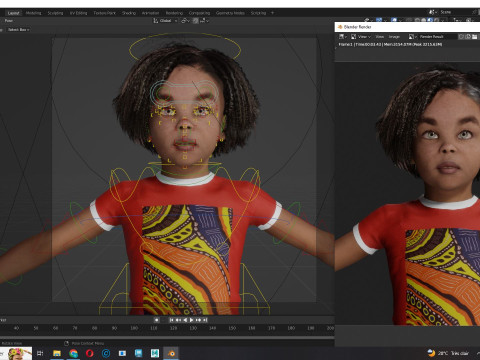 Ada-Realistic African child 3D मॉडल