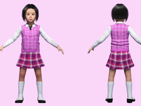 Yuna-Realistic Korean girl Modello 3D
