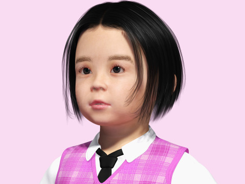 Yuna-Realistic Korean girl Modello 3D