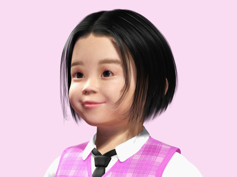 Yuna-Realistic Korean girl Modello 3D