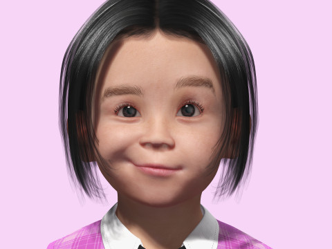 Yuna-Realistic Korean girl Modello 3D