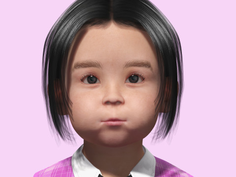 Yuna-Realistic Korean girl Modello 3D
