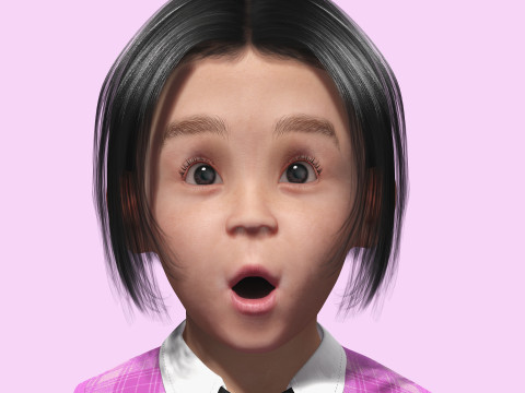 Yuna-Realistic Korean girl Modello 3D