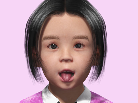 Yuna-Realistic Korean girl Modello 3D
