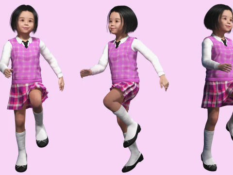 Yuna-Realistic Korean girl 3D Model