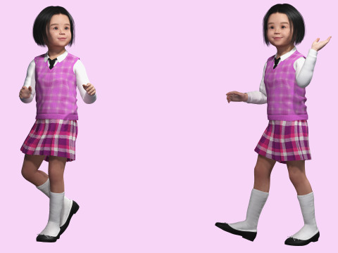 Yuna-Realistic Korean girl Modello 3D