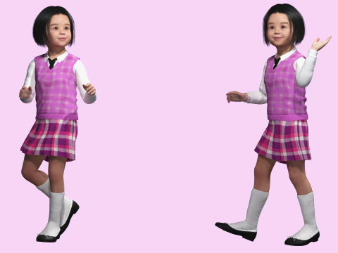 Yuna-Realistic Korean girl 3D Model