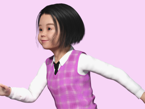 Yuna-Realistic Korean girl Modello 3D