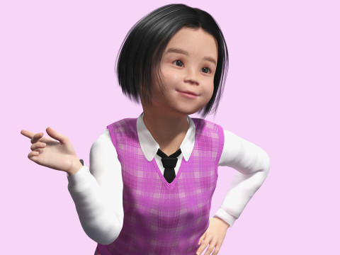 Yuna-Realistic Korean girl Modello 3D