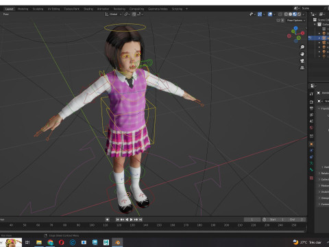 Yuna-Realistic Korean girl Modello 3D