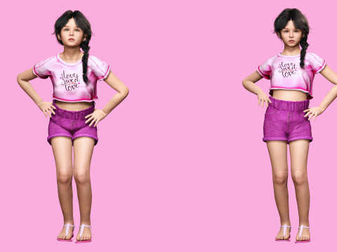 Merry-realistic sweet girl Modèle 3D