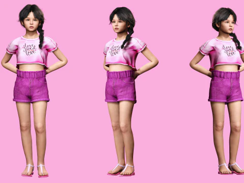 Merry-realistic sweet girl 3D Model