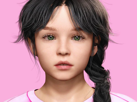 Merry-realistic sweet girl 3D Model