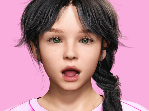 Merry-realistic sweet girl Modèle 3D