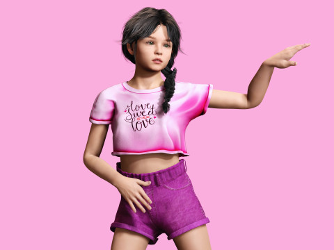 Merry-realistic sweet girl Modèle 3D