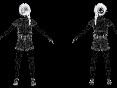Merry-realistic sweet girl Modèle 3D