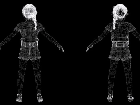 Merry-realistic sweet girl 3D Model
