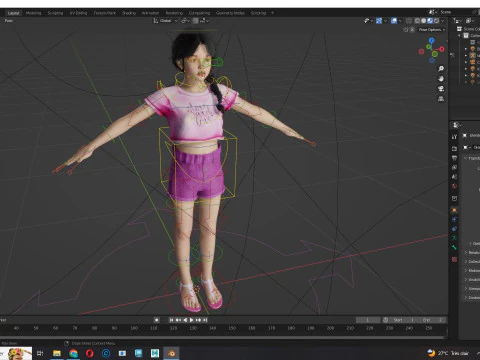 Merry-realistic sweet girl 3D Model