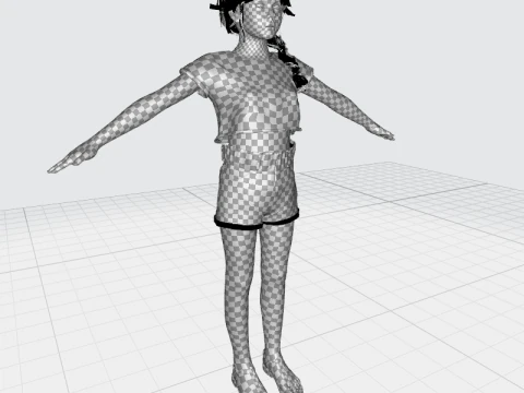Merry-realistic sweet girl 3D Model