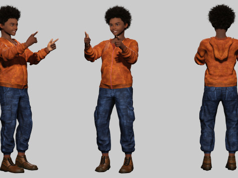 Sipho - Realistic African child 3D Model