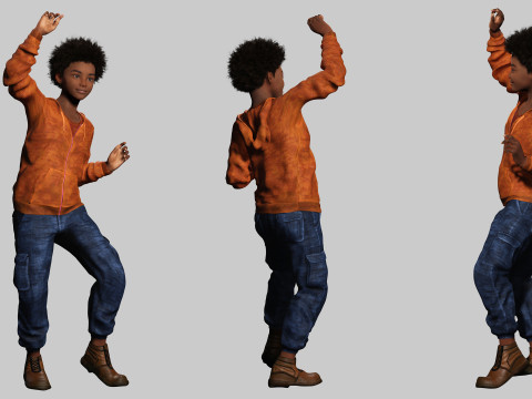 Sipho - Realistic African child 3D Model