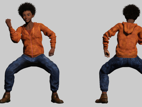 Sipho - Realistic African child 3D Model