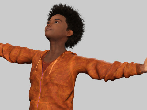 Sipho - Realistic African child 3D Model