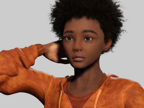 Sipho - Realistic African child 3D Model
