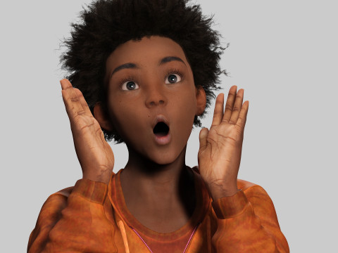 Sipho - Realistic African child 3D Model