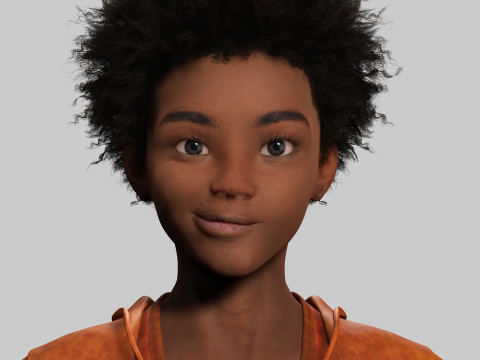 Sipho - Realistic African child 3D Model
