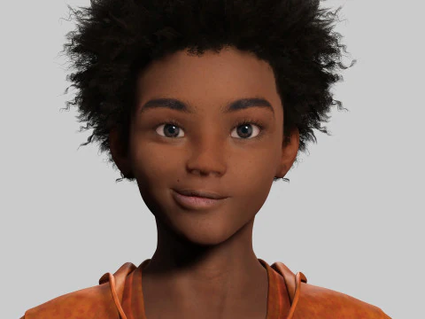 Sipho - Realistic African child 3D Model
