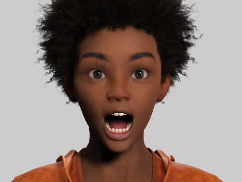 Sipho - Realistic African child 3D Model